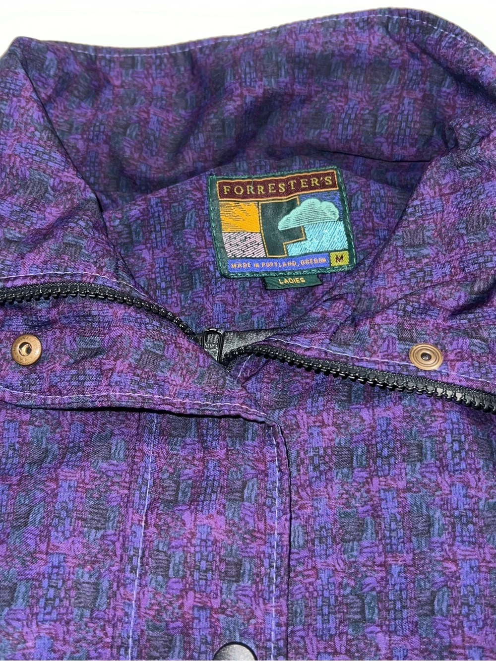 Vintage Forrester’s Gore-Tex Jacket Women M Purple Abstract 90s Made USA